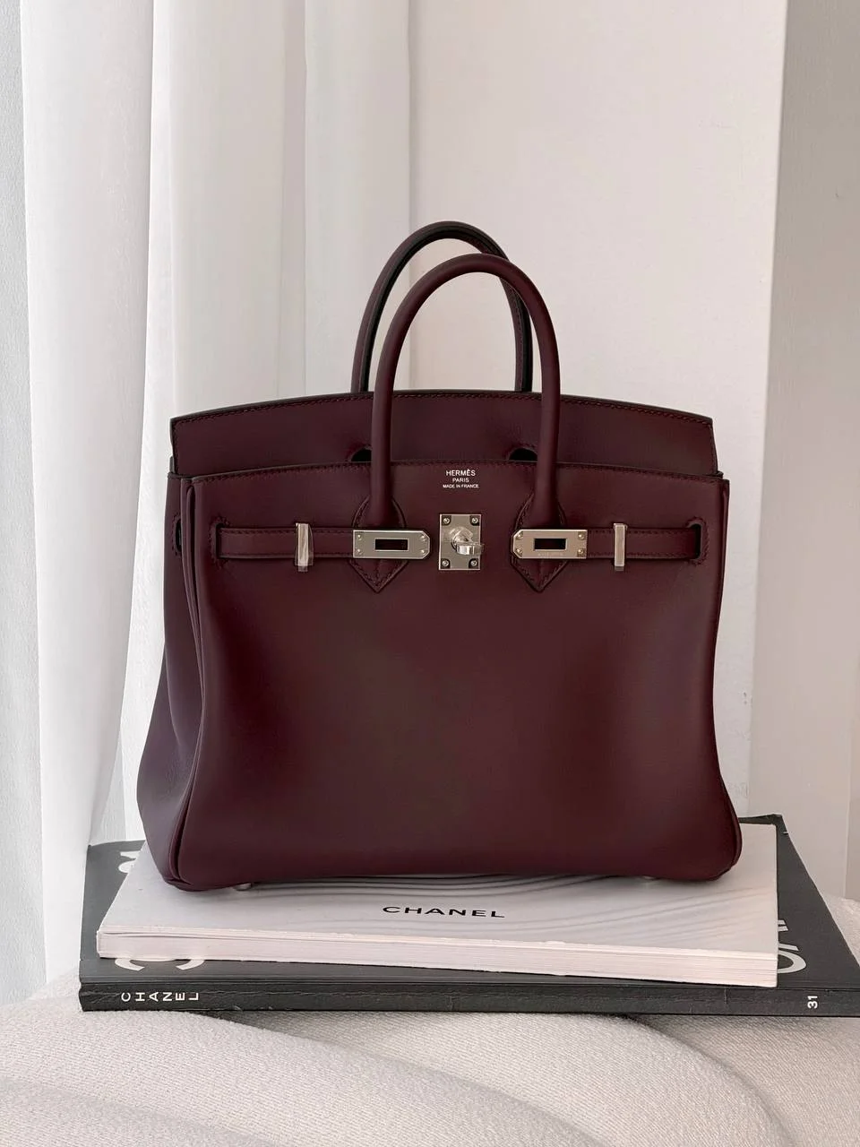 Hermes Hermes Birkin 25 / B25 Swift Prune PHW