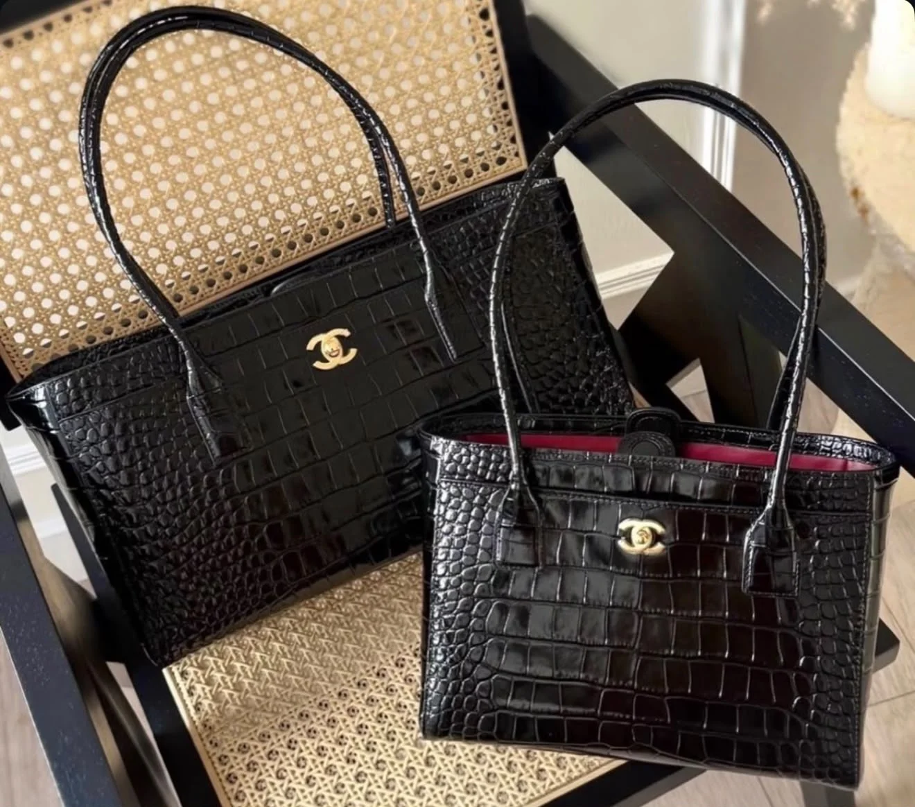Chanel Executive Tote Regular Croco Black GHW - photo 7