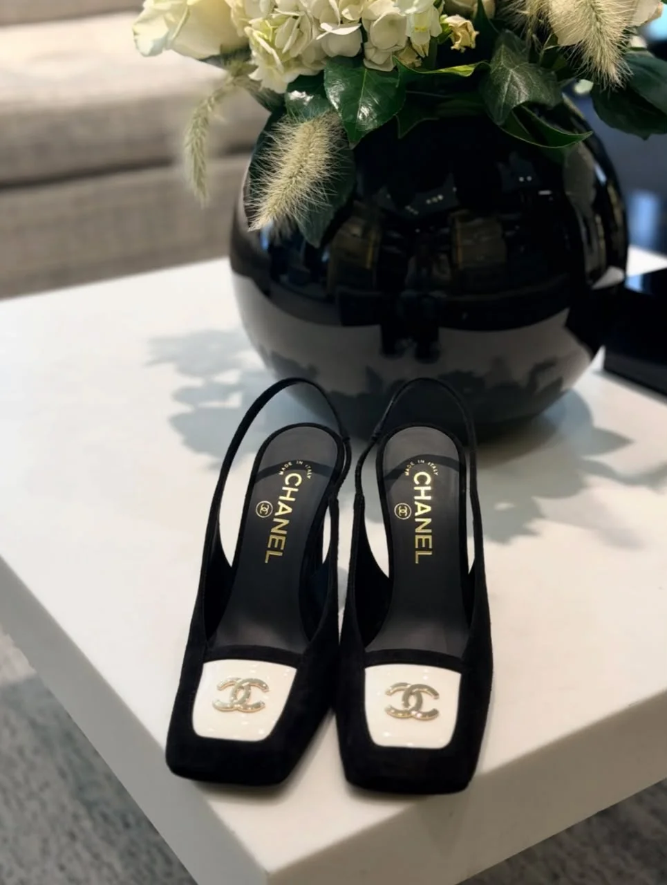 Chanel Slingback Square Velvet Black - photo 5