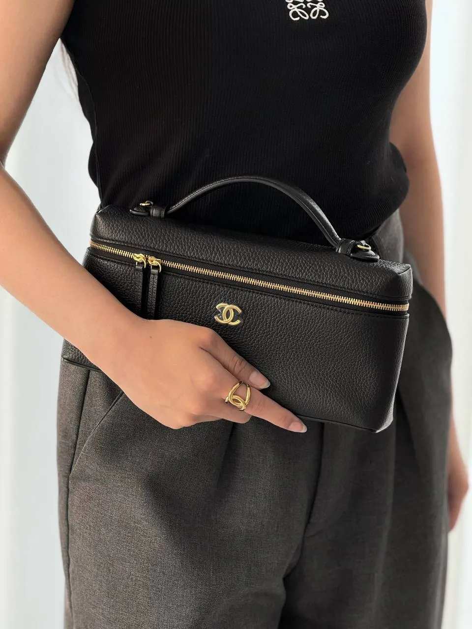 Chanel Vanity Classic Long Grained Leather Black GHW - photo 3