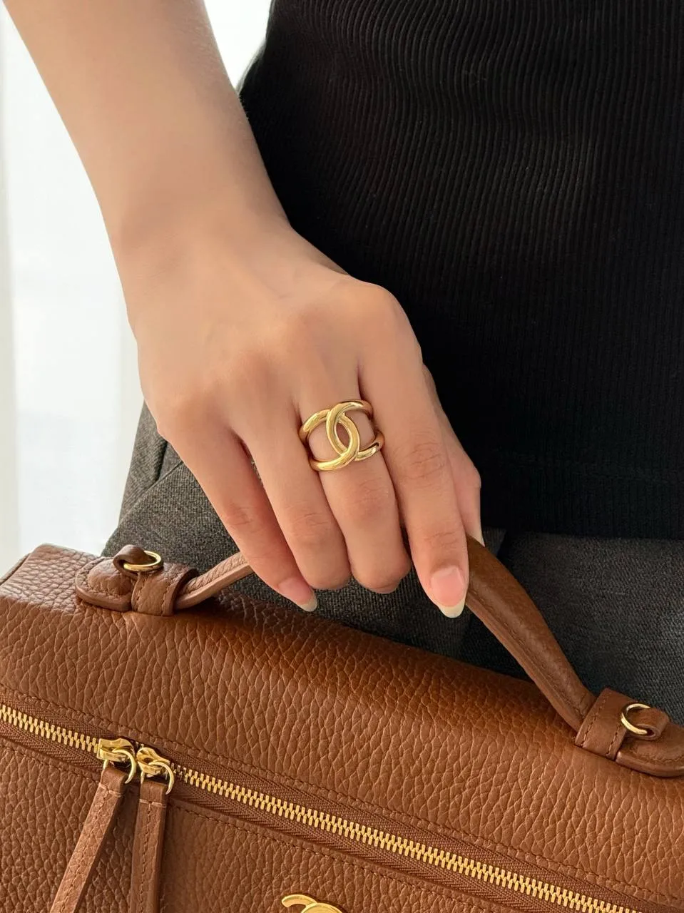 CHANEL Chanel Signature CC Ring Gold