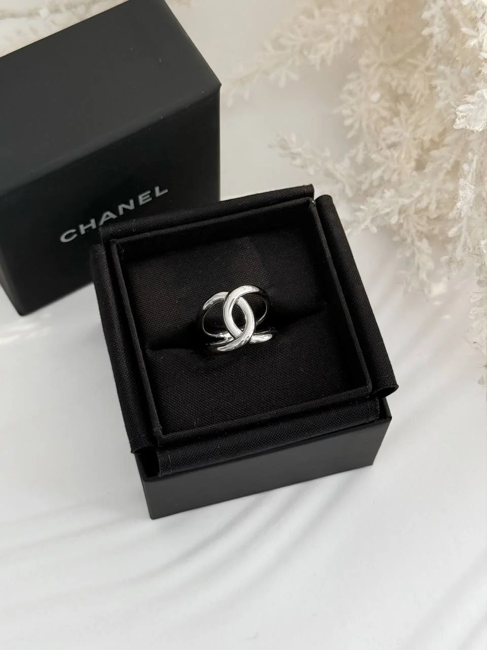 CHANEL Chanel Signature CC Ring Silver