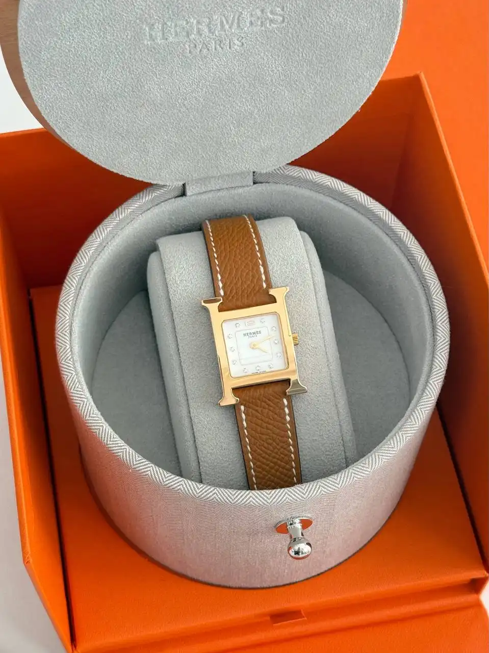 Hermes H Hour Diamond Gold Epsom PM RGHW - photo 1