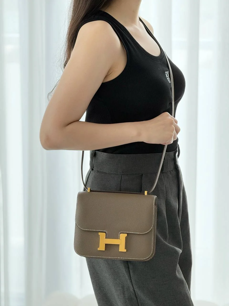Hermes Constance 18 / C18 With Miror Epsom Etoupe GHW - photo 4