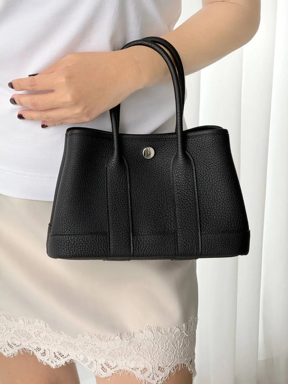 Hermes Neo Garden 23 / Mini Garden Party / Mini GP / GP23 Negonda Noir Black PHW - photo 3