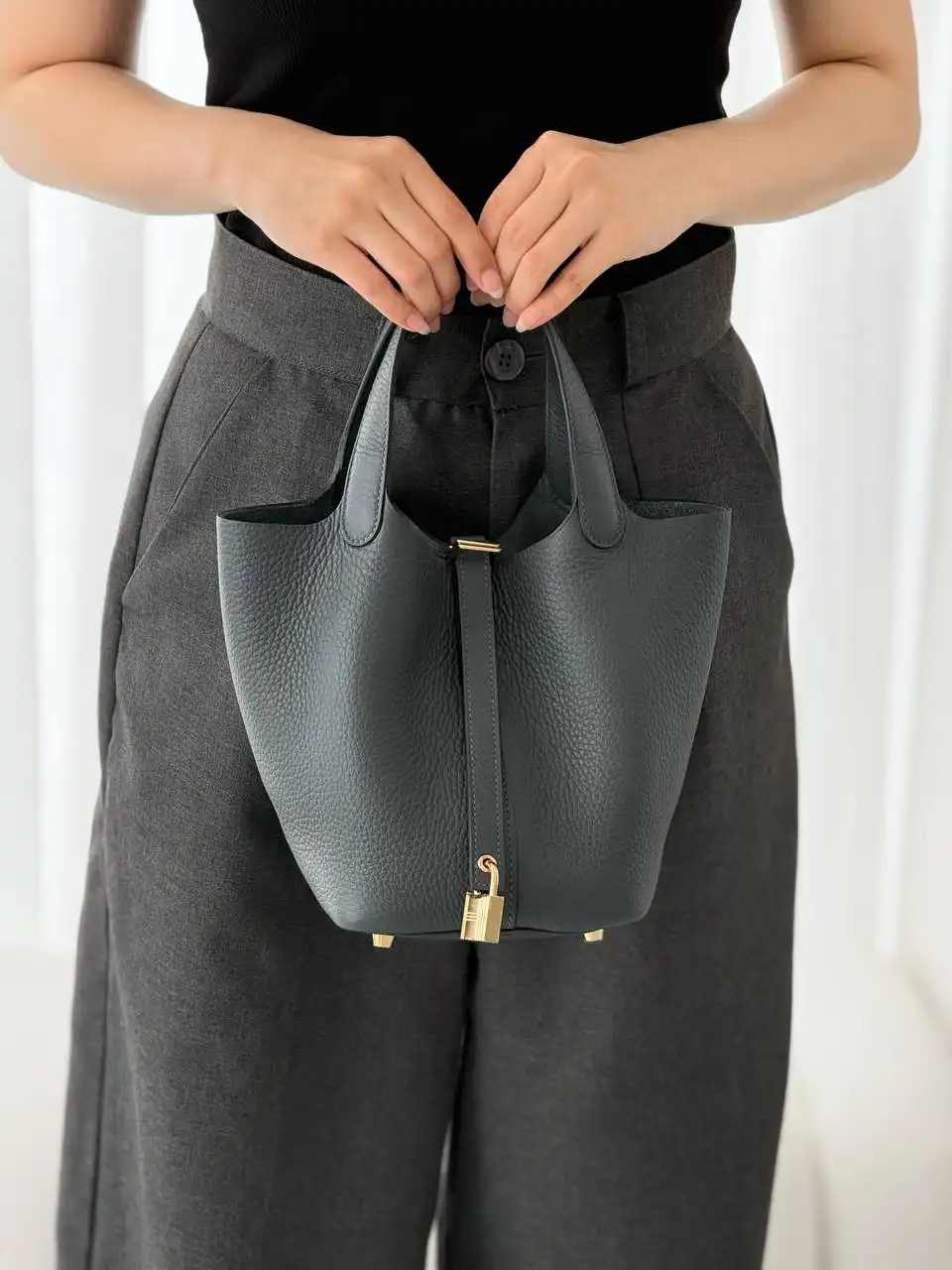 Hermes Picotin Lock 18 / Pico18 Clemence Gris Misty GHW - photo 3