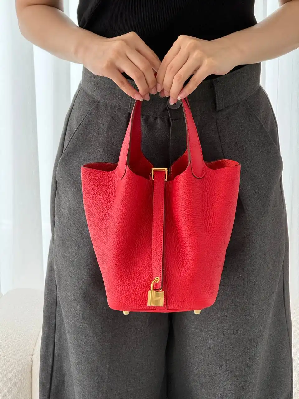 Hermes Picotin Lock 18 / Pico18 Clemence Rouge Coeur GHW - photo 3
