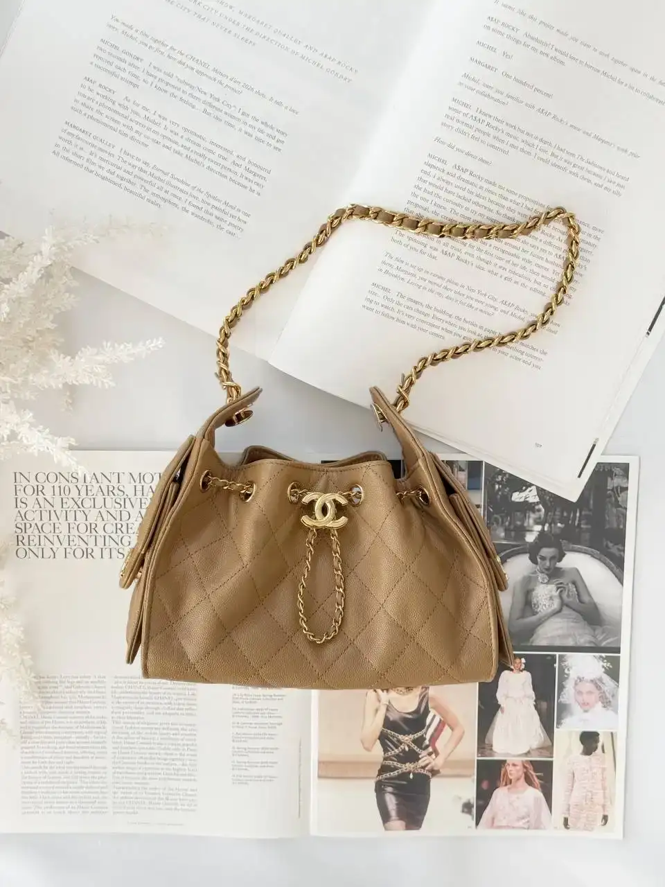 CHANEL Chanel 25 / C25 Mini Caviar Dark Beige GHW