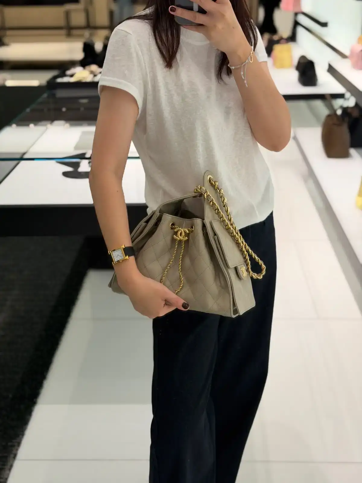 Chanel 25 / C25 Small New Grey Caviar GHW - photo 4