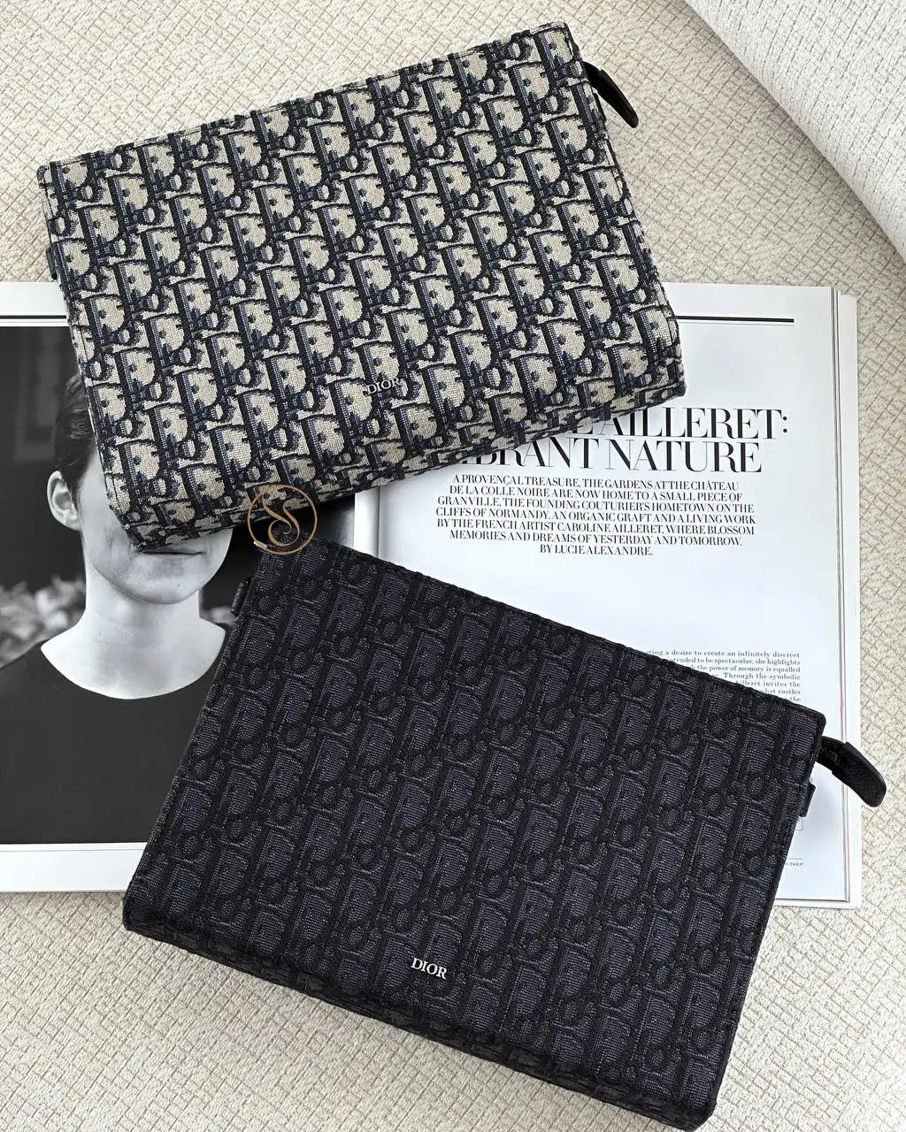 DIOR A5 Triangle Pouch  Oblique Black - photo 2