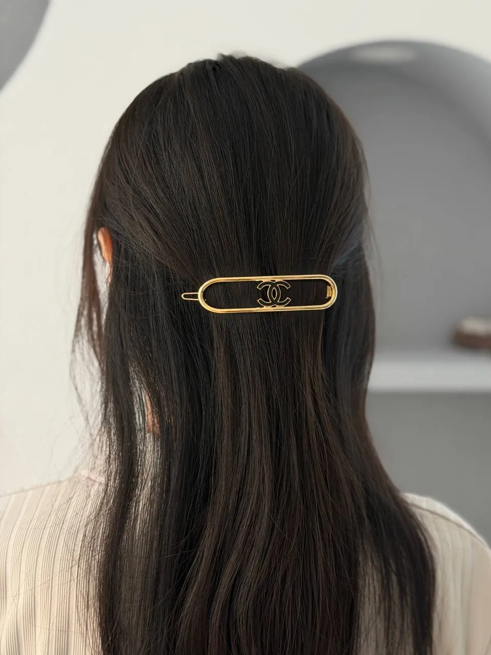CHANEL Chanel CC Hair Clip in Gold