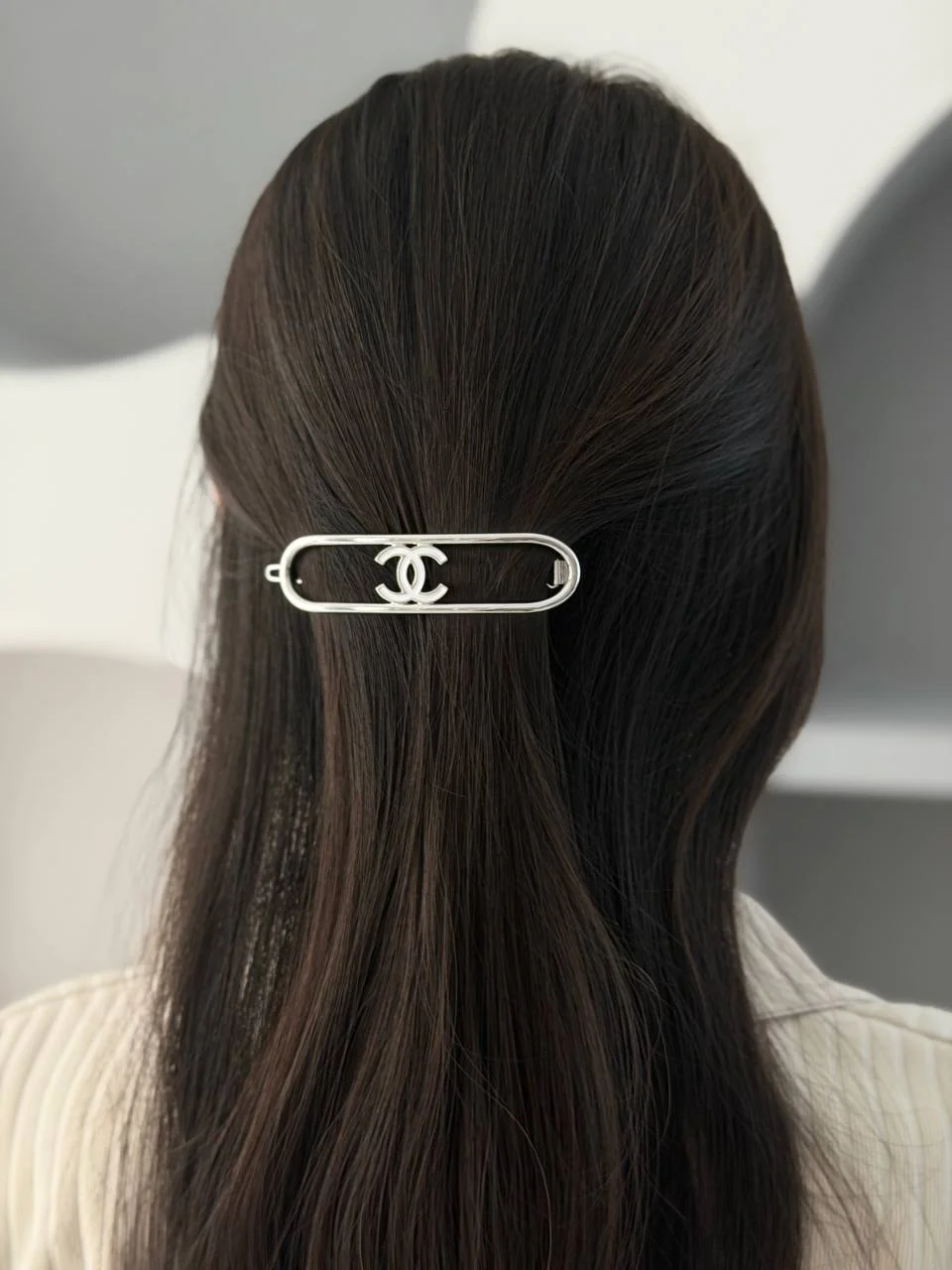 CHANEL Chanel CC Hair Clip in Silver