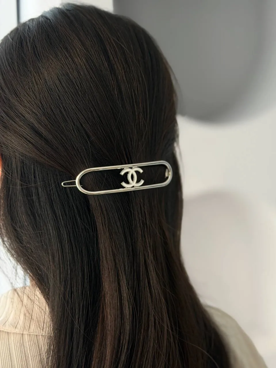 Chanel CC Hair Clip in Silver - photo 3