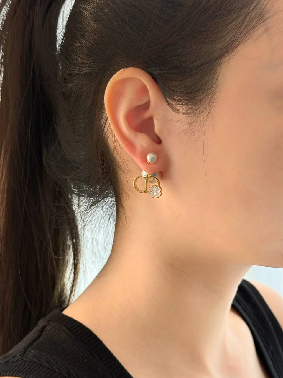DIOR Tribales Earrings Gold Metal  Mother of Pearl - photo 3