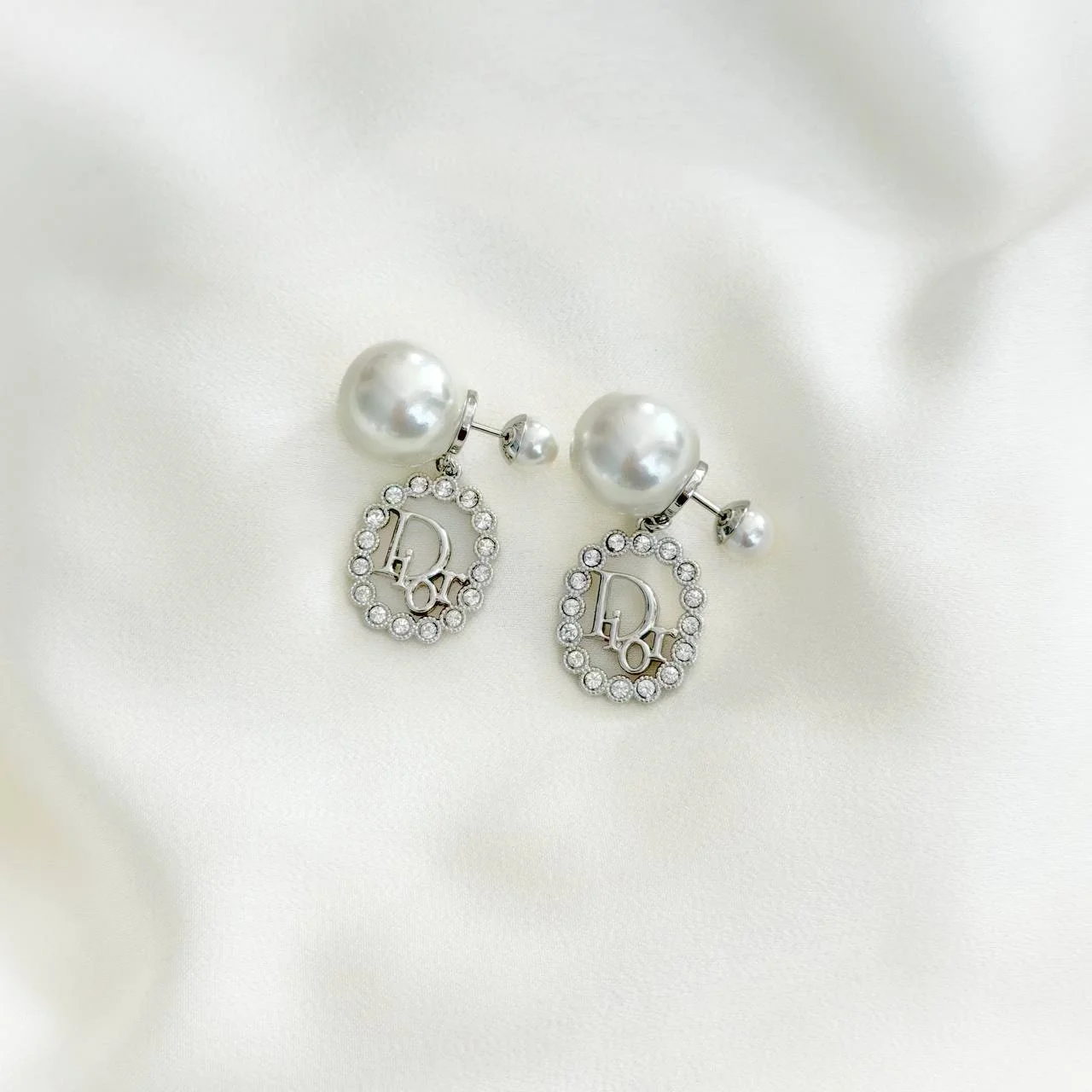 DIOR DIOR Tribales Earrings Silver Metal Crystals