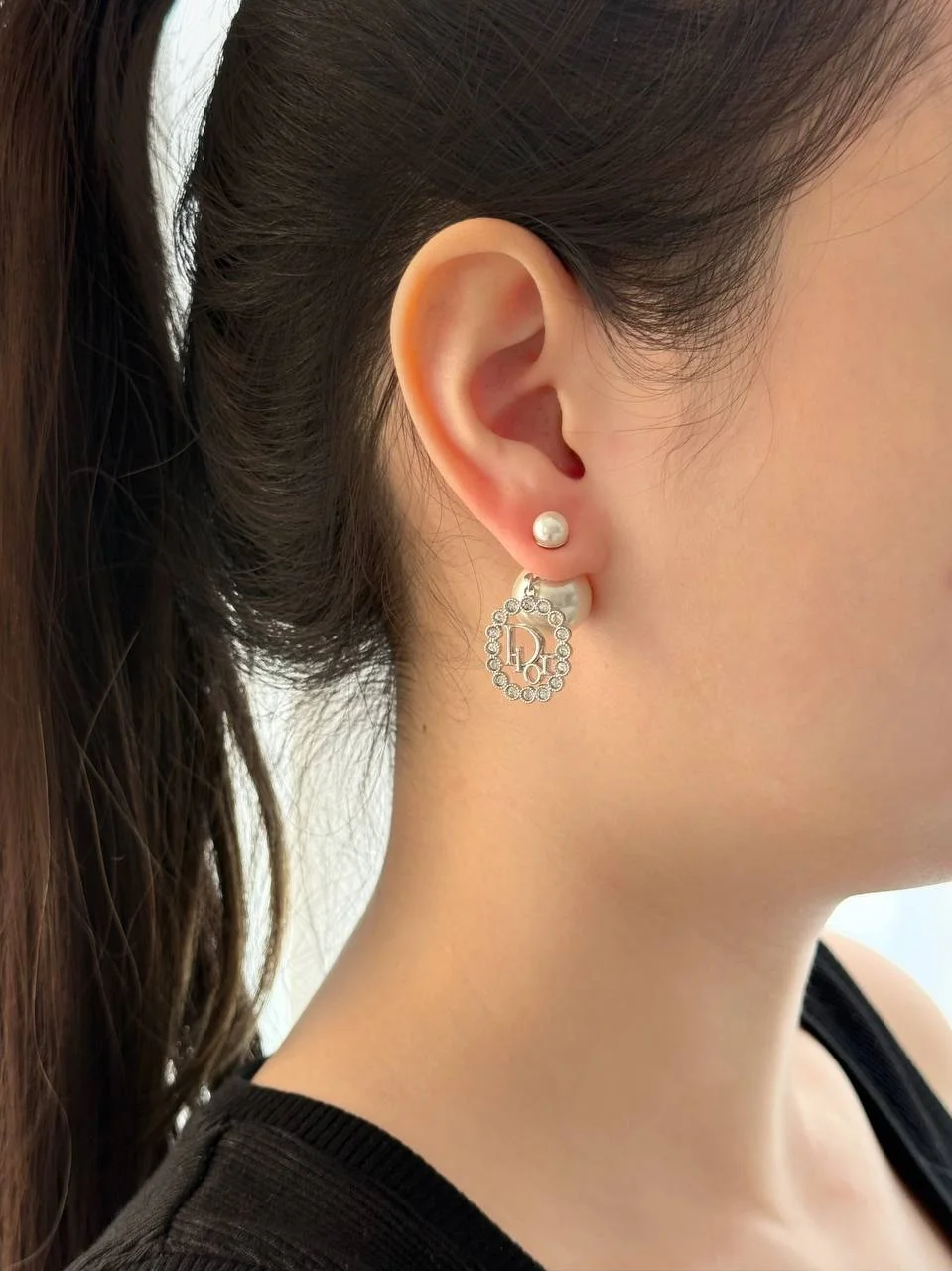 DIOR Tribales Earrings Silver Metal Crystals - photo 3