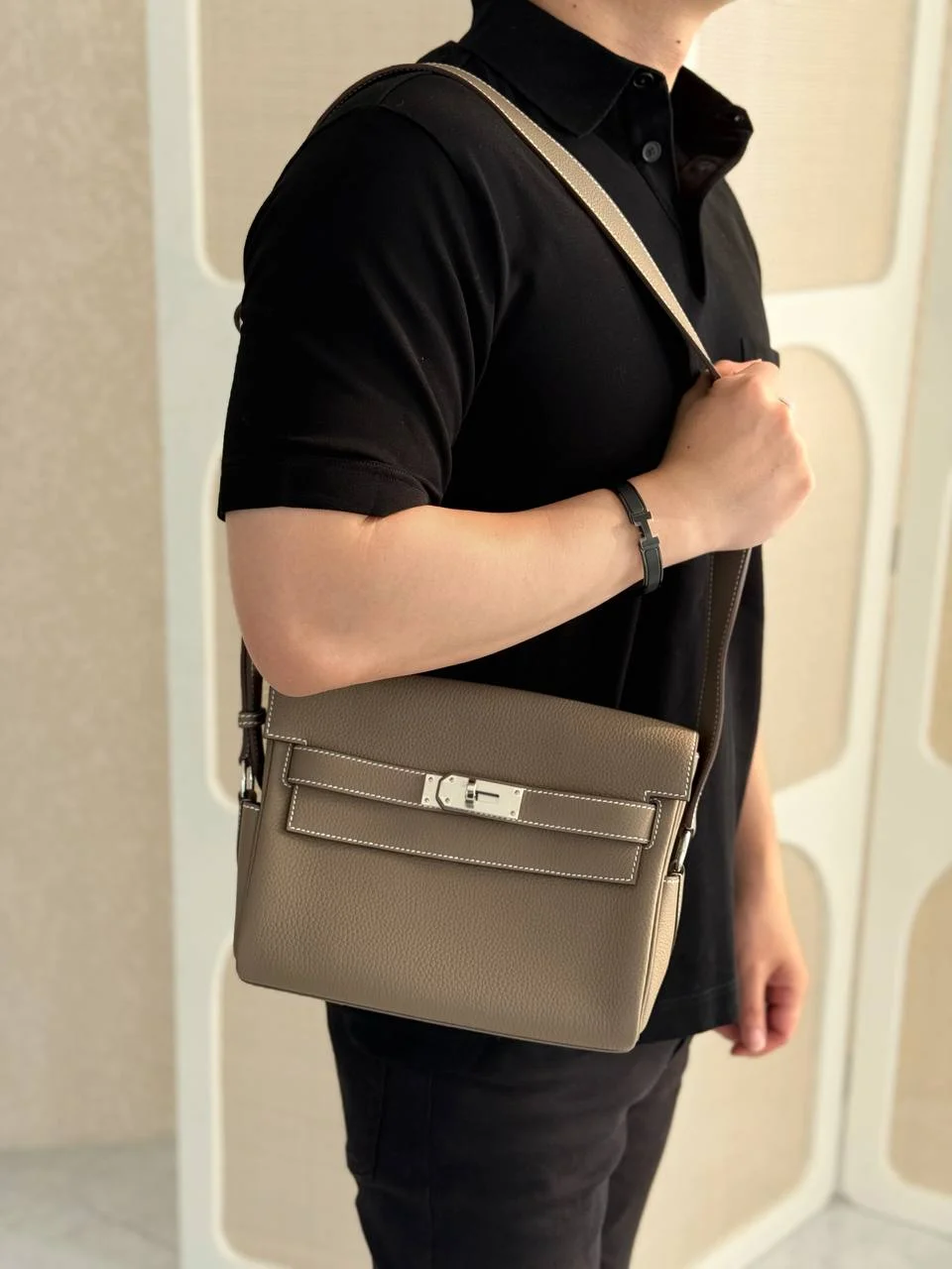 Hermes Kelly Messenger Togo Etoupe PHW - photo 3