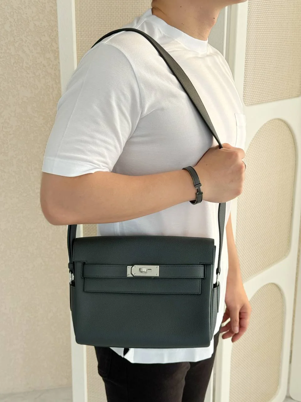 Hermes Hermes Kelly Messenger Togo Bleu Ocean PHW