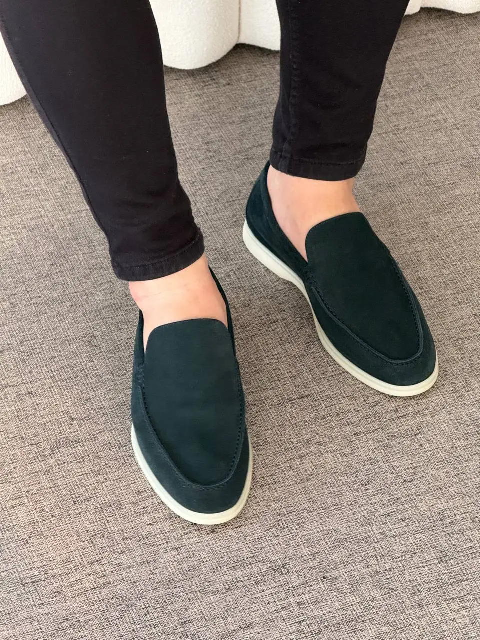 Loro Piana Loro Piana Summer Walk Loafer Suede Petrol Green