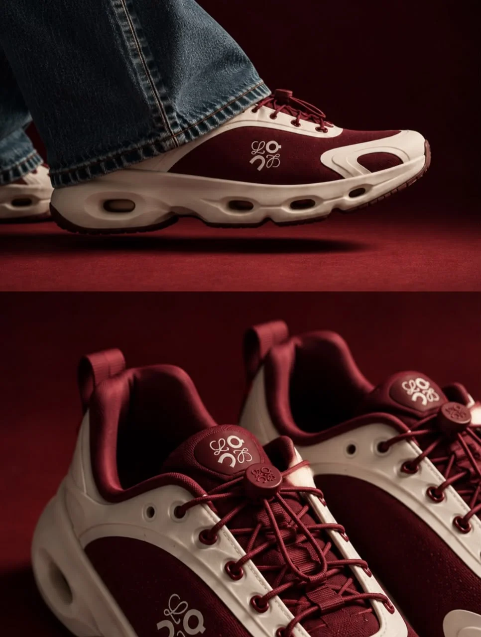 Loewe X ON Cloudsolo Sneaker Women Burgundy / Eggshell - photo 6