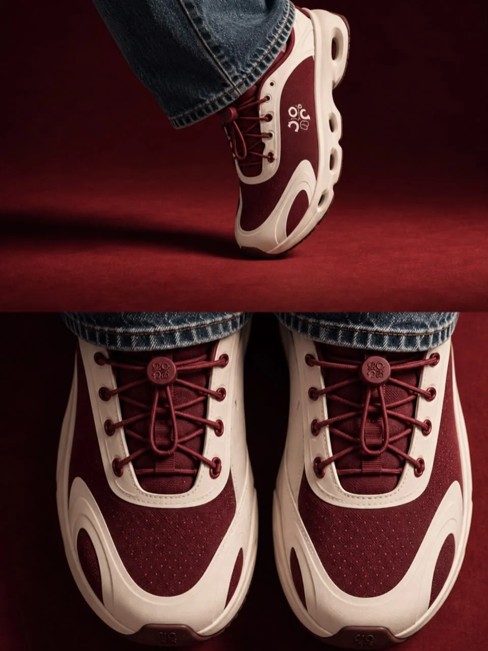 Loewe X On Cloudsolo Sneaker Woman Burgudy / Eggshell - photo 9