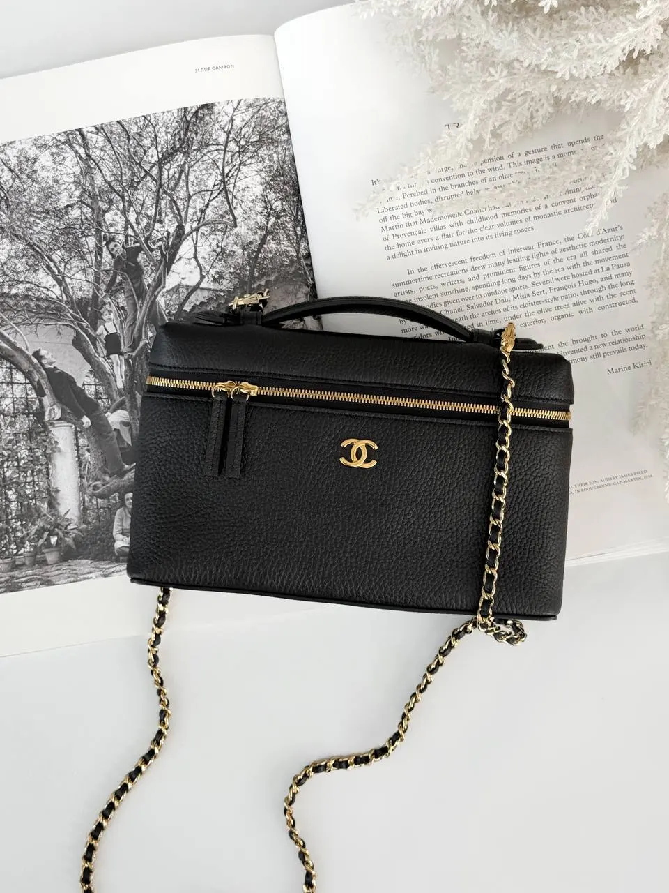 CHANEL Chanel Vanity Classic Medium 23cm Grained Leather Black GHW
