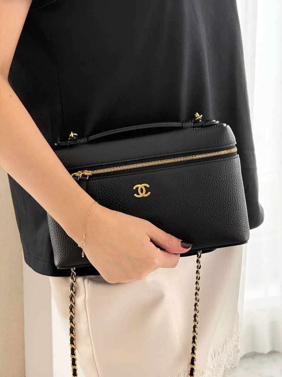 Chanel Vanity Classic Medium 23cm Grained Leather Black GHW - photo 3