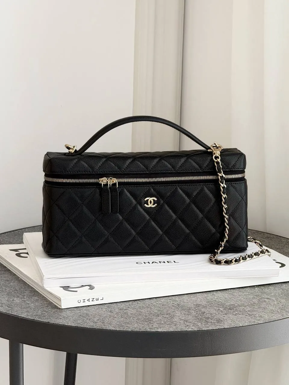 CHANEL Chanel Vanity Classic Long Caviar Black GHW