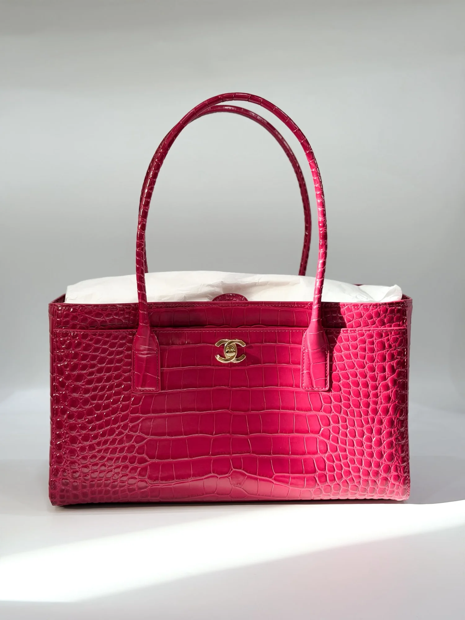 Chanel Executive Tote Regular Croco Pink GHW - photo 8