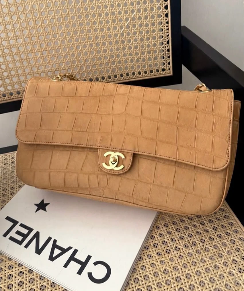 Chanel Maxi Flap XL 32cm Croco Caramel GHW - photo 6