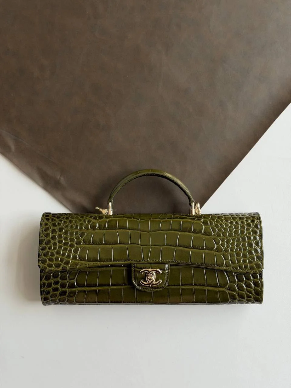 Chanel Classic Long Clutch Croco Green - photo 7