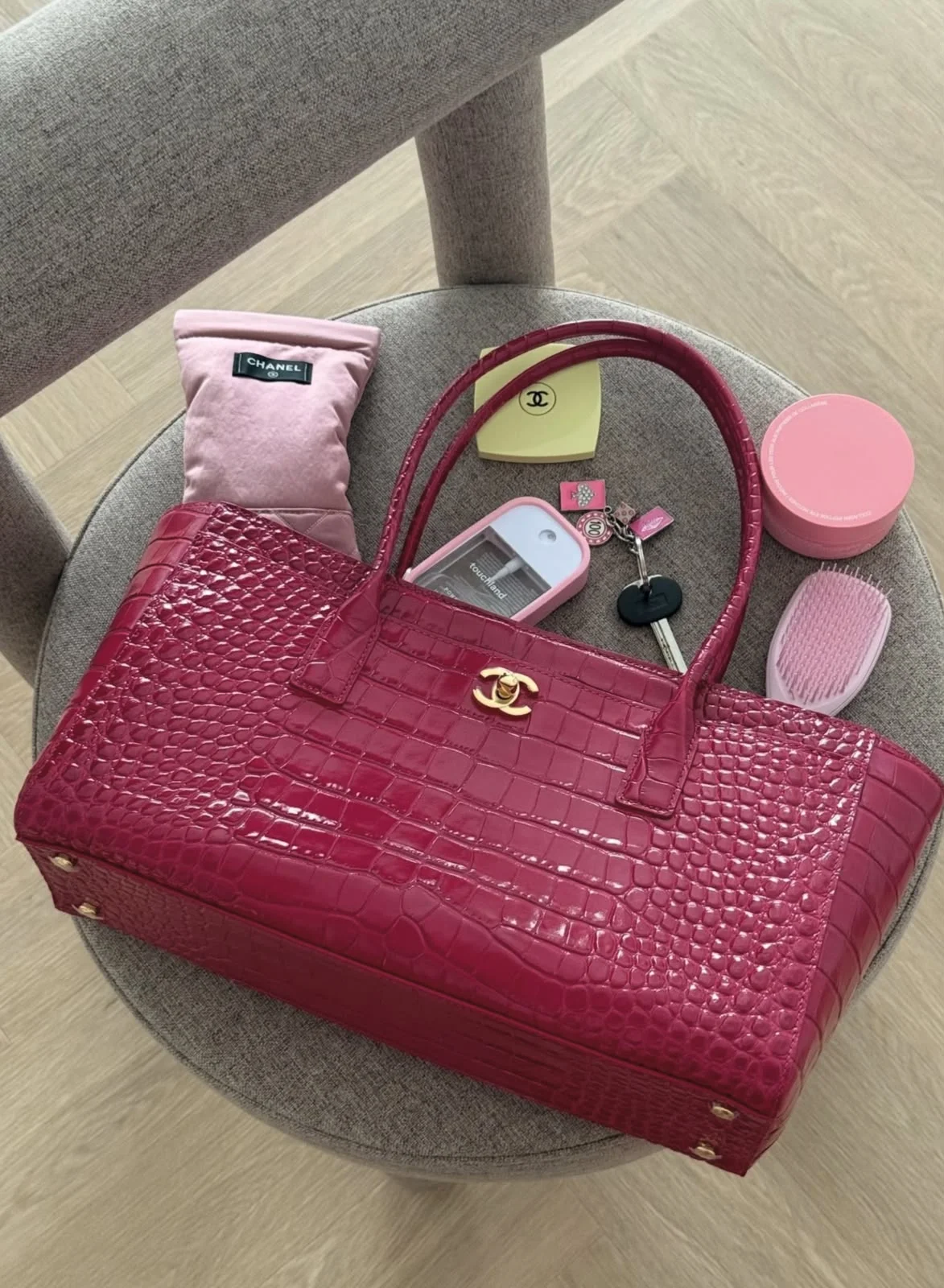 Chanel Executive Tote Regular Croco Pink GHW - photo 18