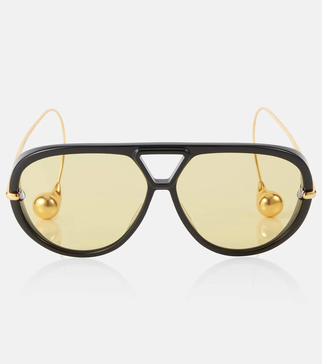 Bottega Veneta Drop Aviator Sunglasses Black / Yellow - photo 3