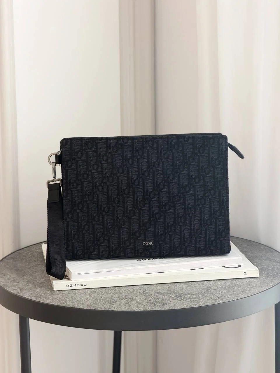 DIOR A5 Triangle Pouch  Oblique Black - photo 1