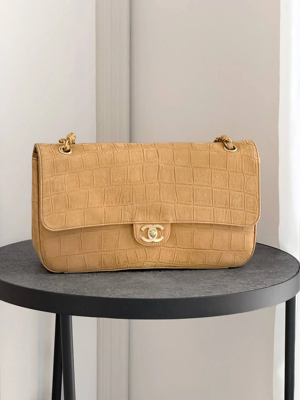 CHANEL Chanel Maxi Flap XL 32cm Croco Caramel GHW