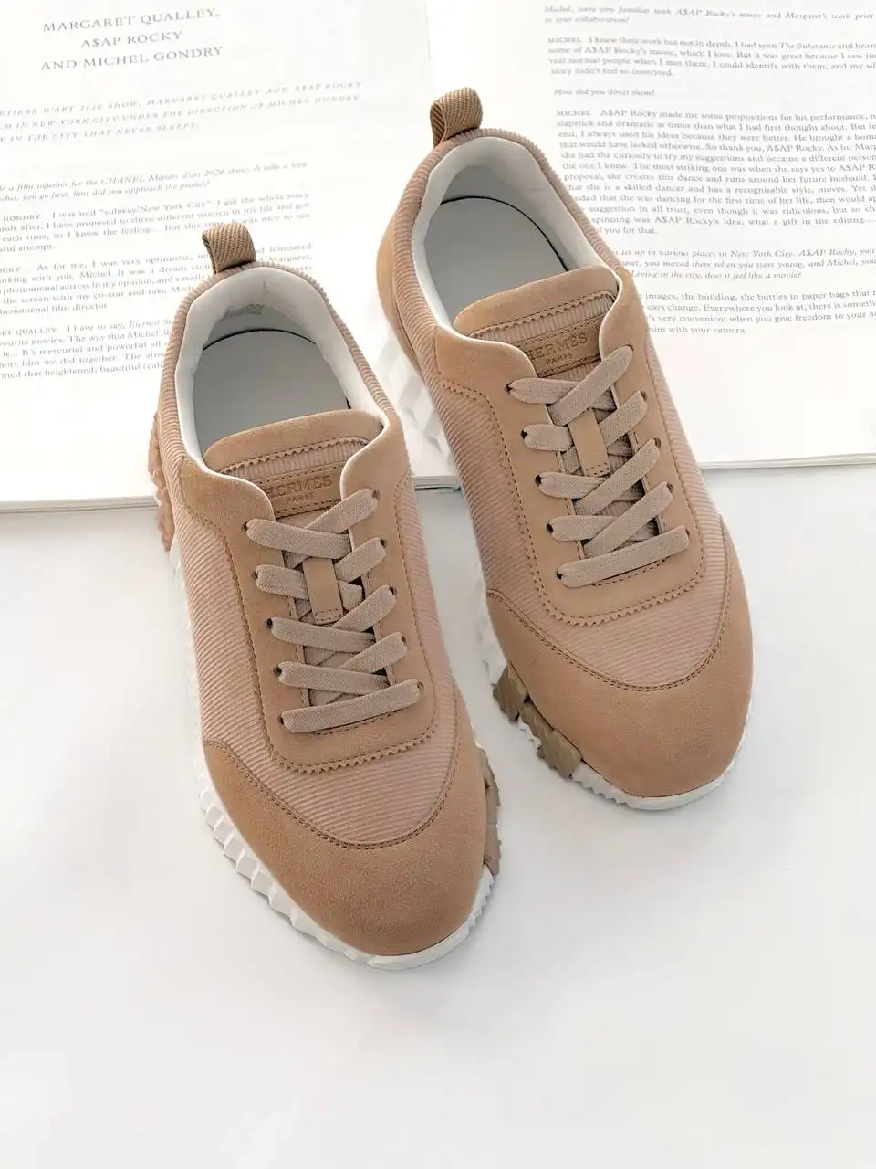 Hermes Hermes Bouncing Sneaker Mesh Beige Camel