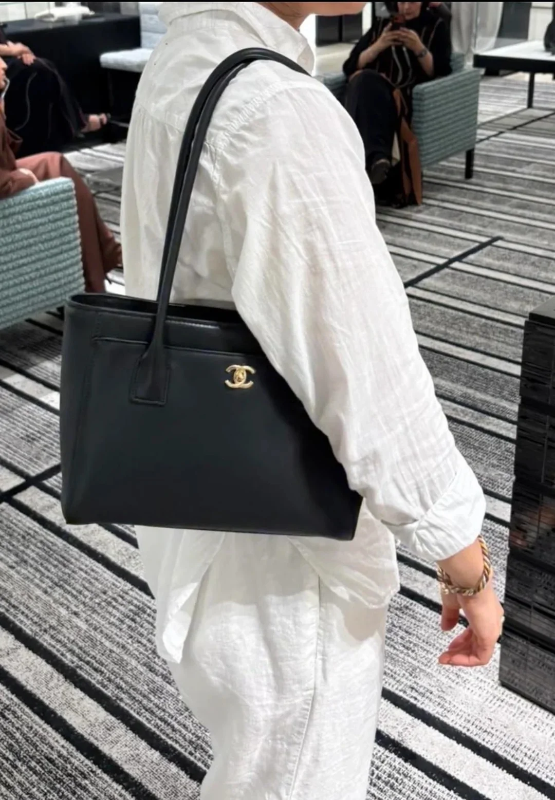 CHANEL Chanel Cert Tote Small Black GHW