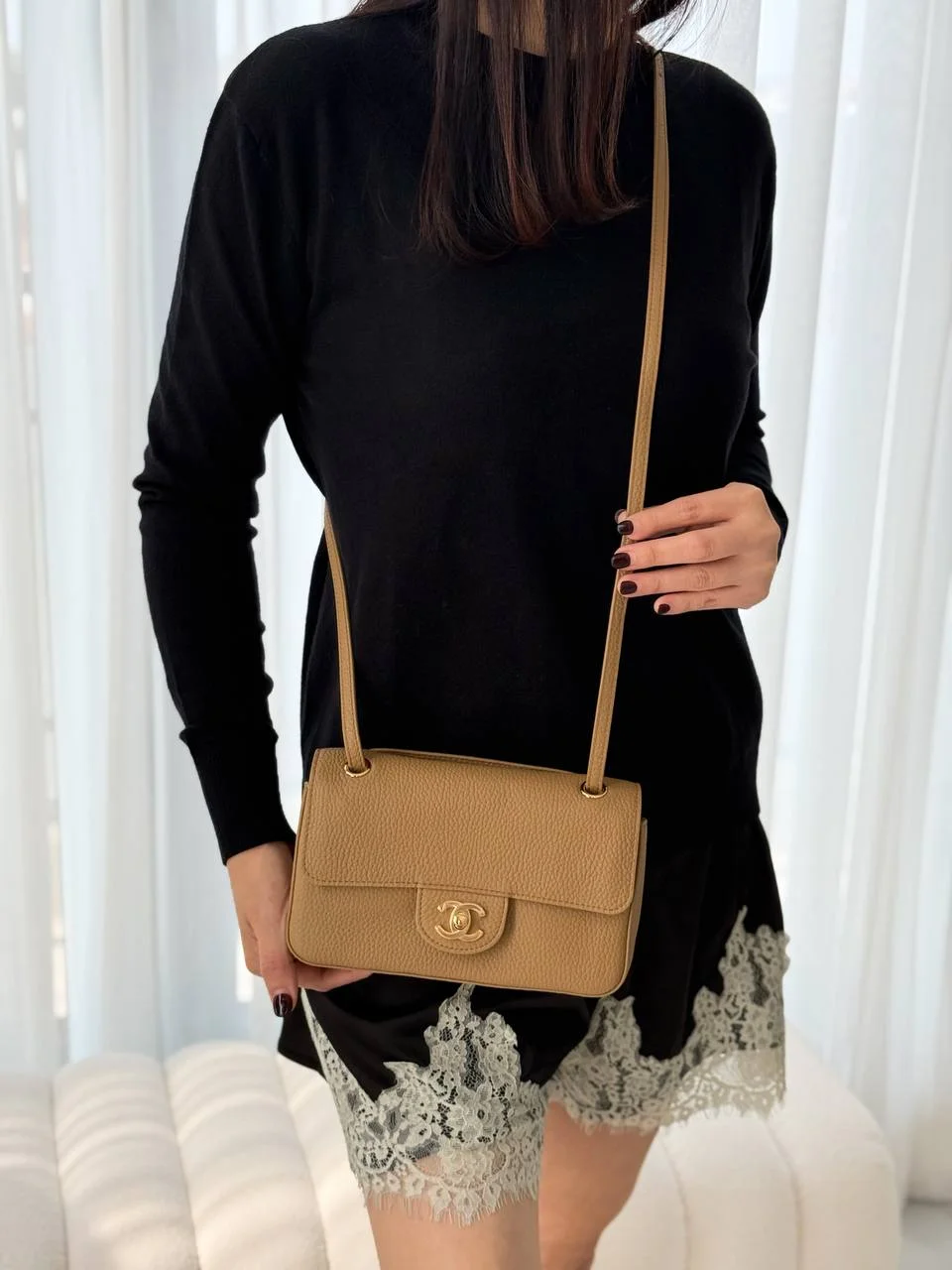 Chanel Mini Classic Flap Leather Dark Beige GHW - photo 3