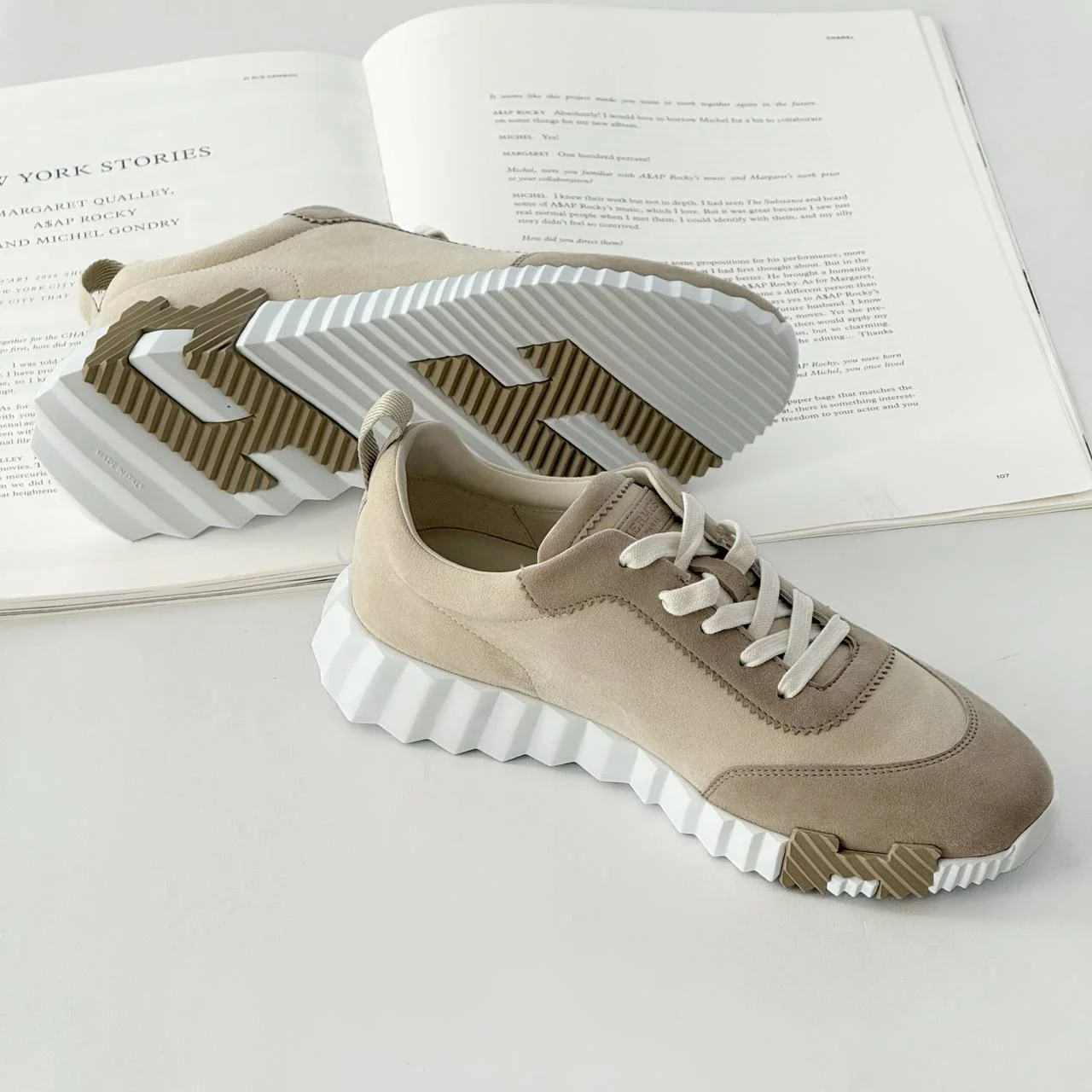 Hermes Hermes Bouncing Sneaker Suede Beige Glaise / Beige Esquisse