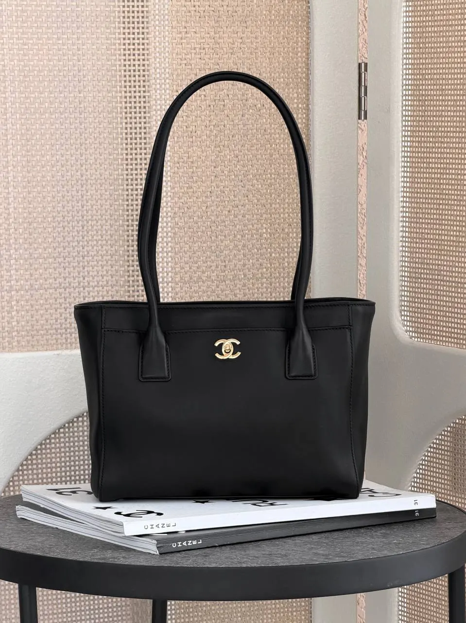 CHANEL Chanel Cert Tote Small Black GHW